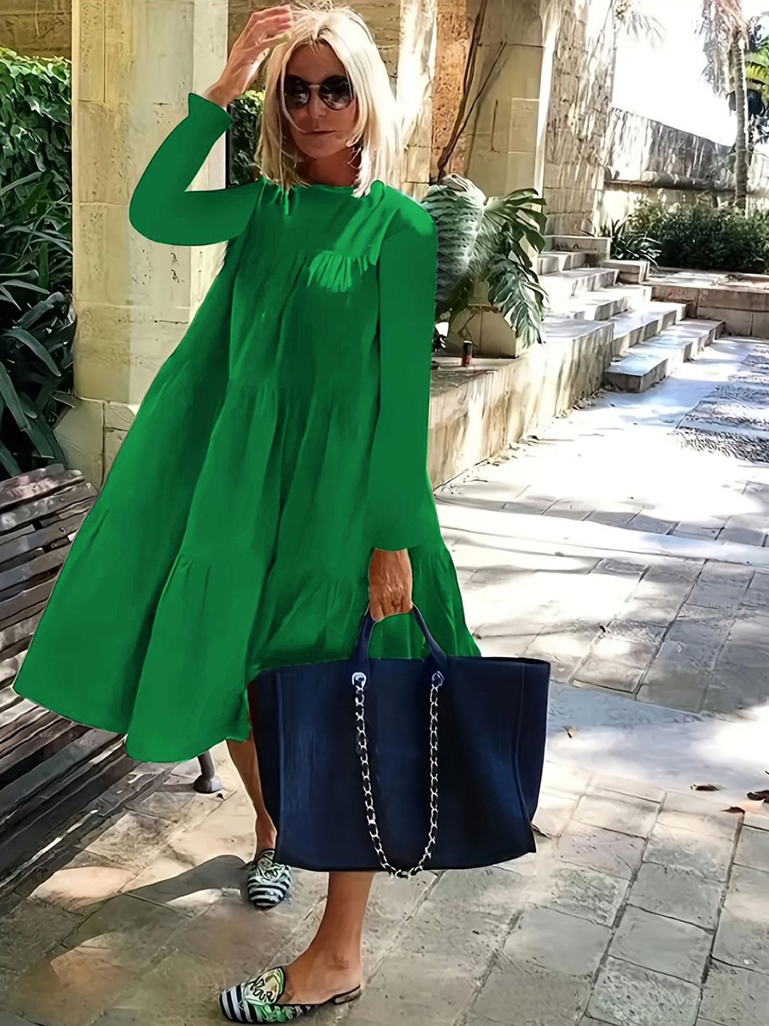 

DressBerry Curve A-Line Dress, Green