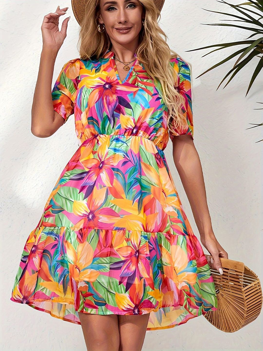 

all about you Floral Print Fit & Flare Dress, Multi