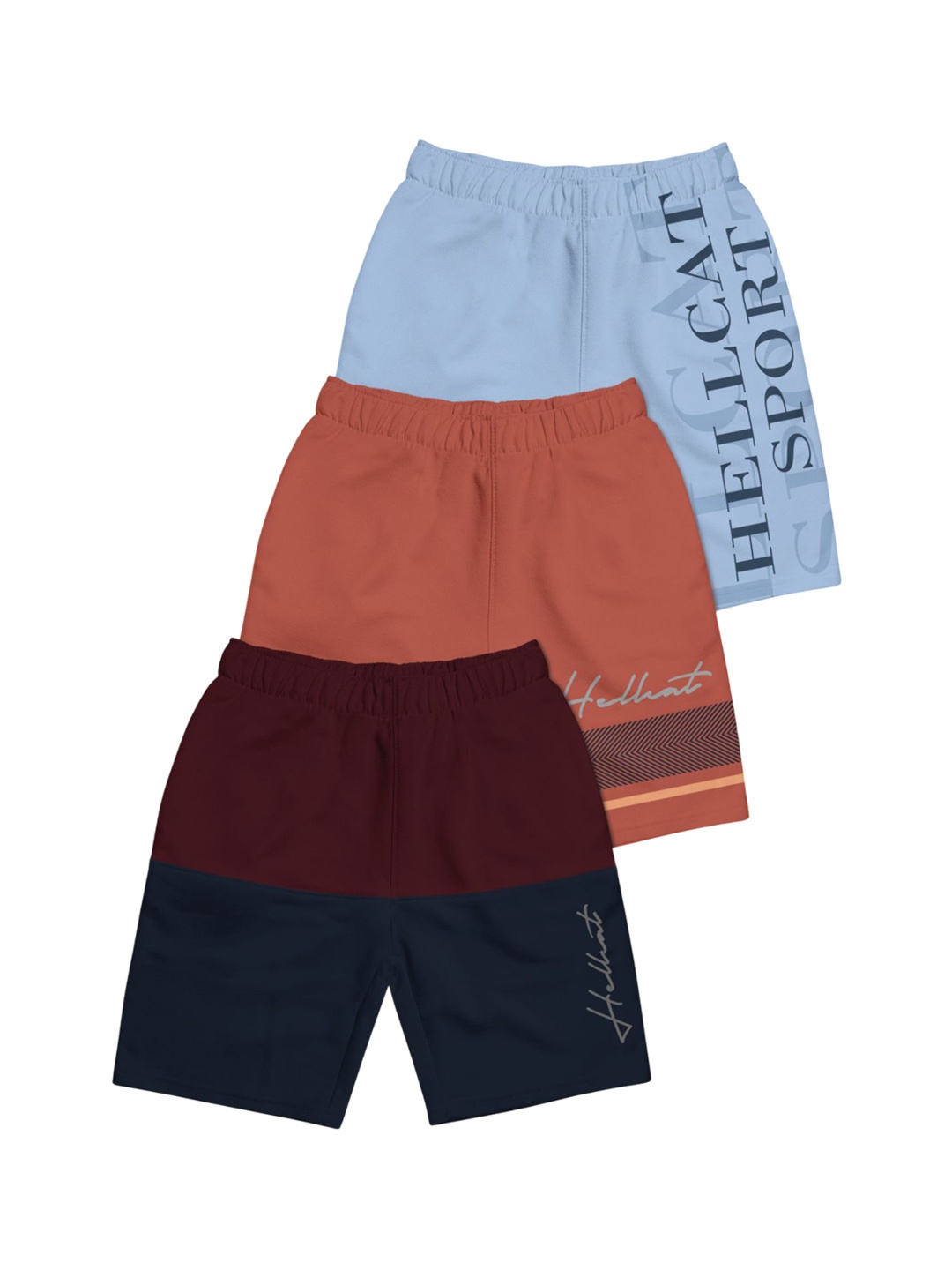 

HELLCAT Boys Typography Printed Shorts, Maroon