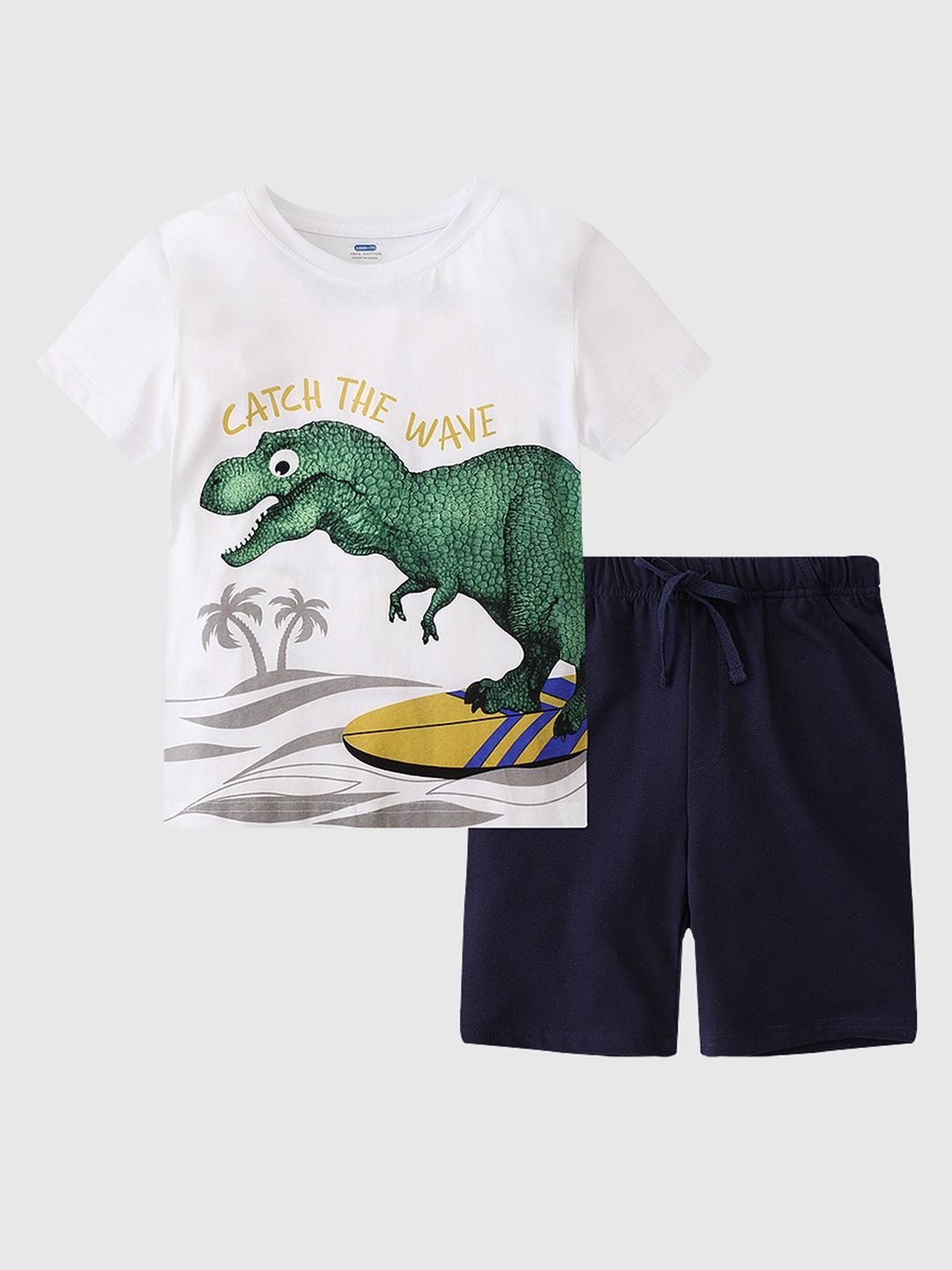 

YK Boys Printed T-Shirt With Shorts, White