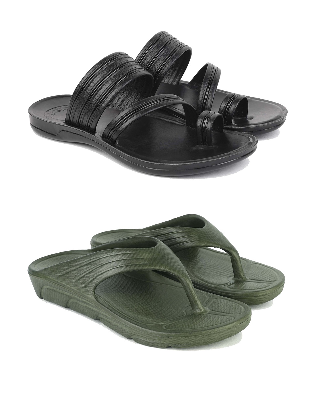 

PENNEN Men Thong Flip-Flops, Black