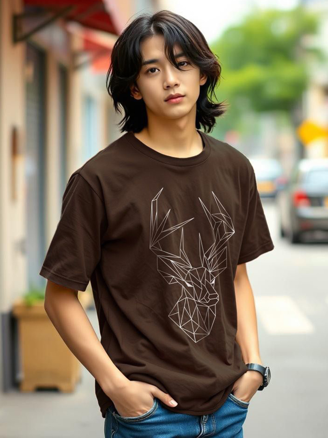 

TOGS & TERRE Men Typography Printed Organic Cotton T-shirt, Brown