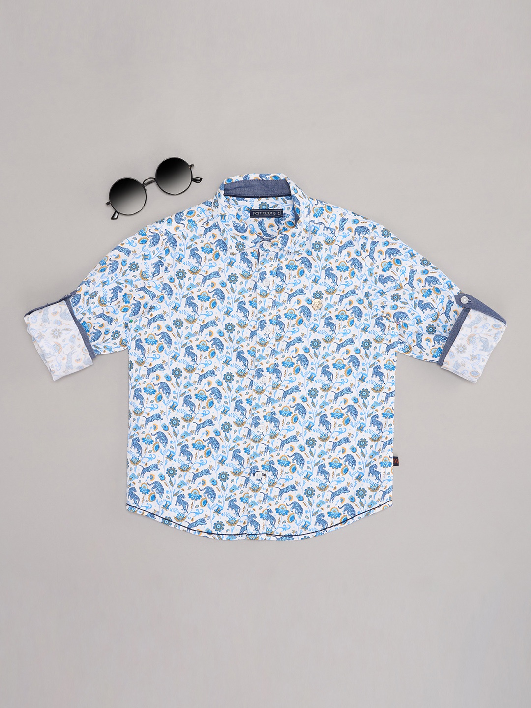 

Pantaloons Junior Boys Floral Opaque Party Shirt, White
