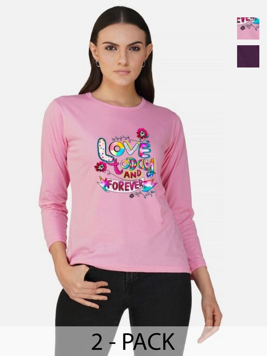 

Metronaut Women 2 Printed Bio Finish T-shirt, Pink
