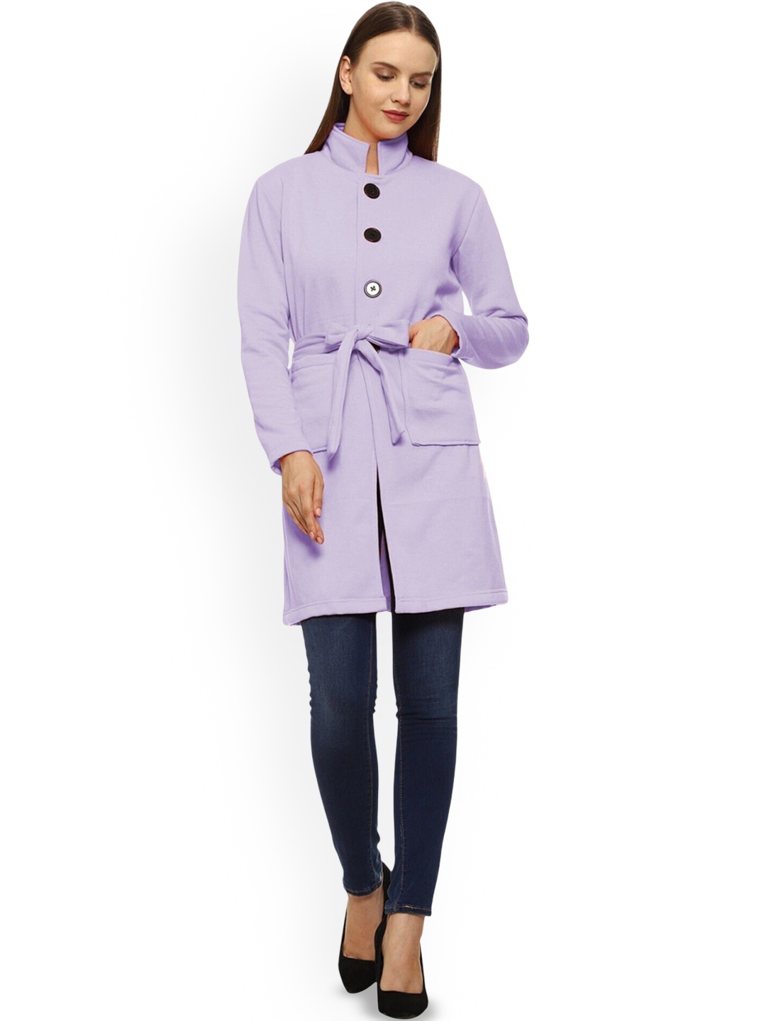 

ROARERS Single-Breasted Wrap Coat, Purple