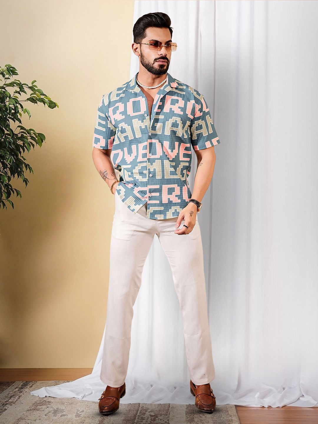 

Moda Rapido Men Original Opaque Printed Casual Shirt, Multi