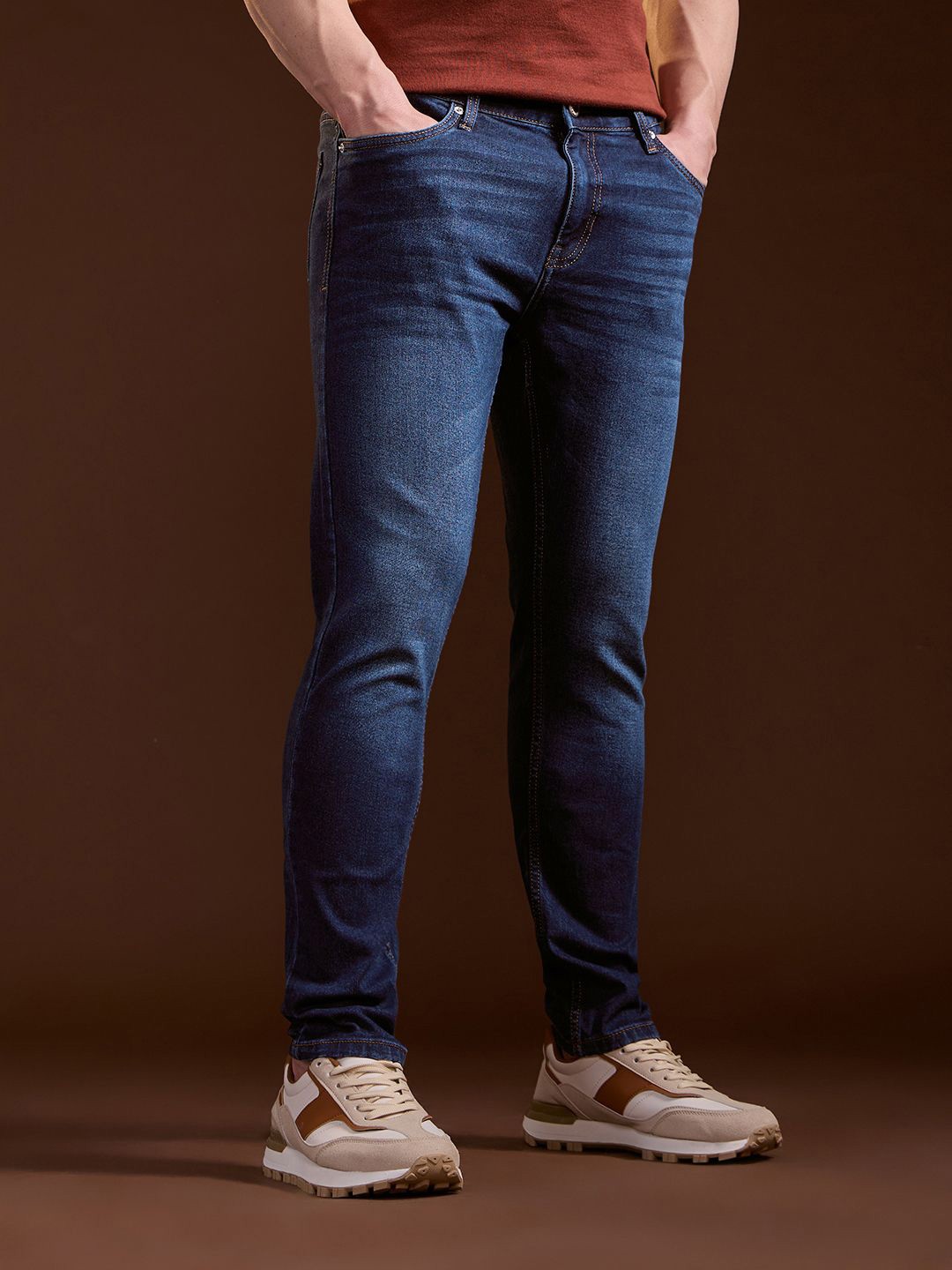 

THE BEAR HOUSE Men Skinny Fit Stretchable Jeans, Blue
