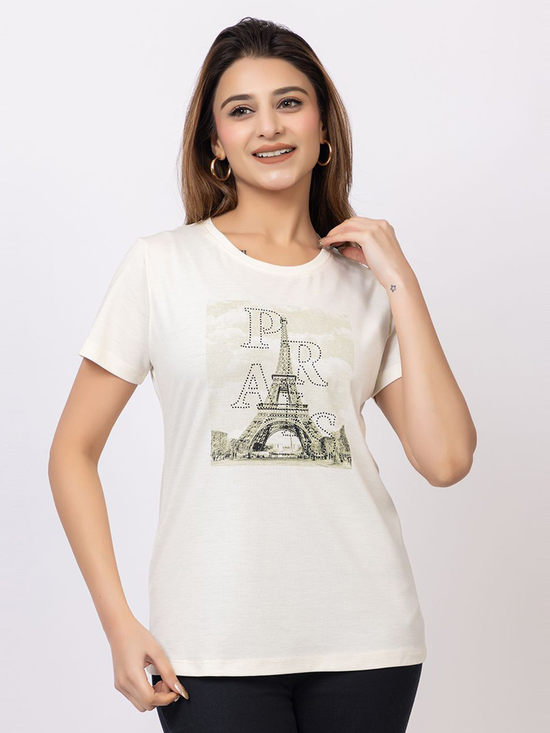 

Lory Print Cotton Top, White