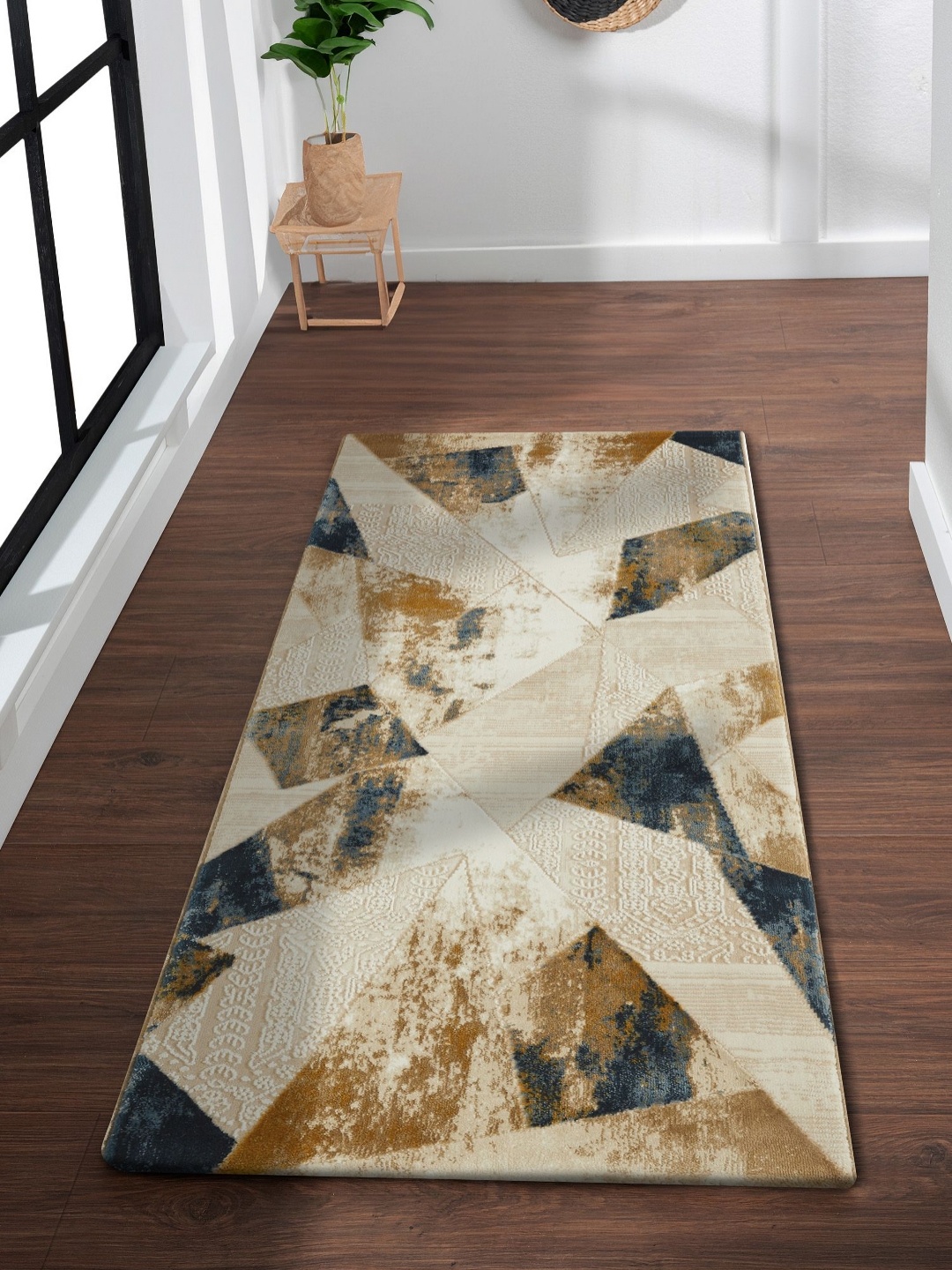 

OBSESSIONS Beige & Black Printed Rectangle Bed Runner
