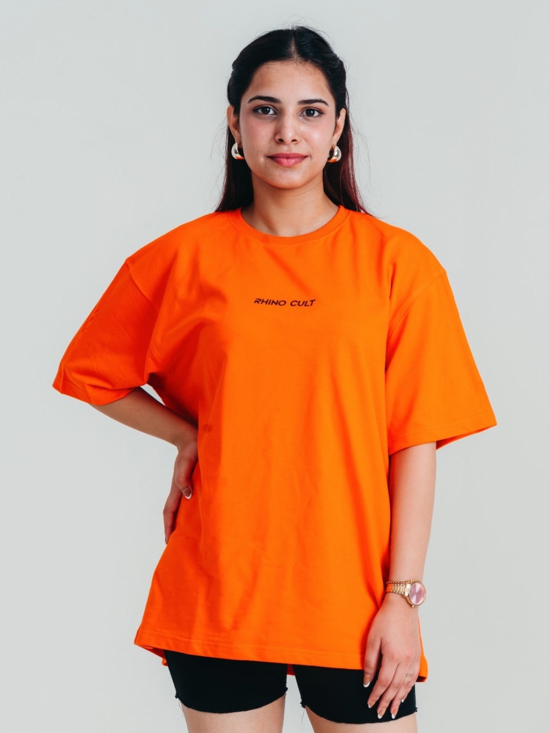 

RHINO CULT Women Pockets T-shirt, Orange