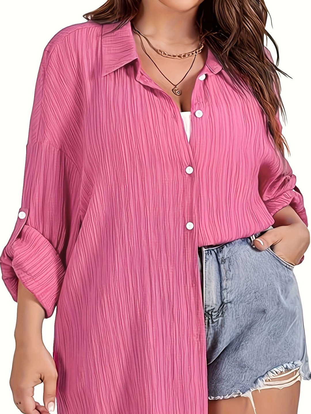 

DressBerry Curve Women Comfort Opaque Printed Casual Shirt, Pink