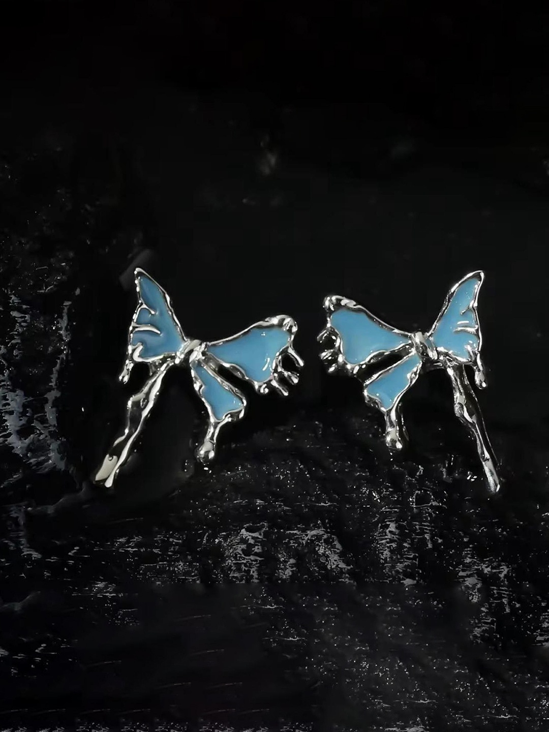 

TANLOOMS Korean Set Of 3 Silver-Plated Quirky Shaped Studs, Gold