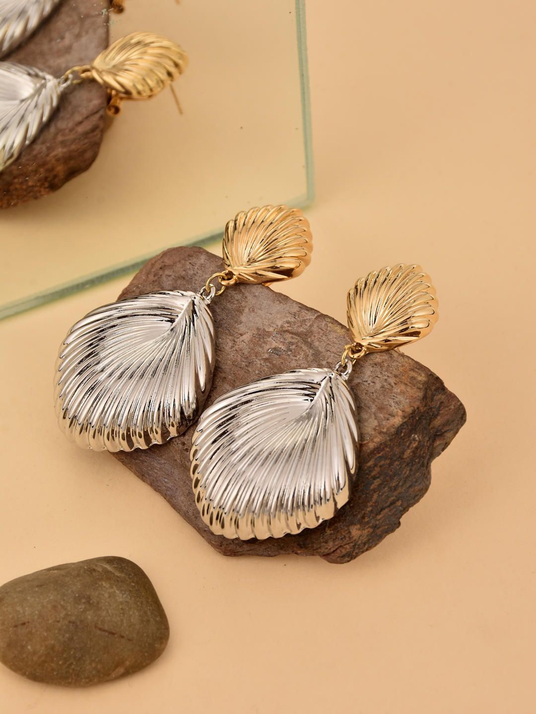 

Reenisaa Feather Shaped Drop Earrings, Silver
