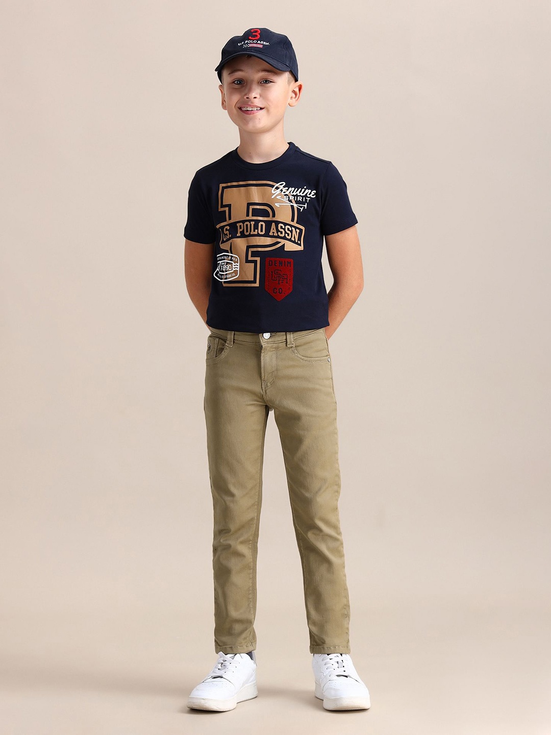 

U.S. Polo Assn. Kids Boys Slim Fit Stretchable Jeans, Khaki