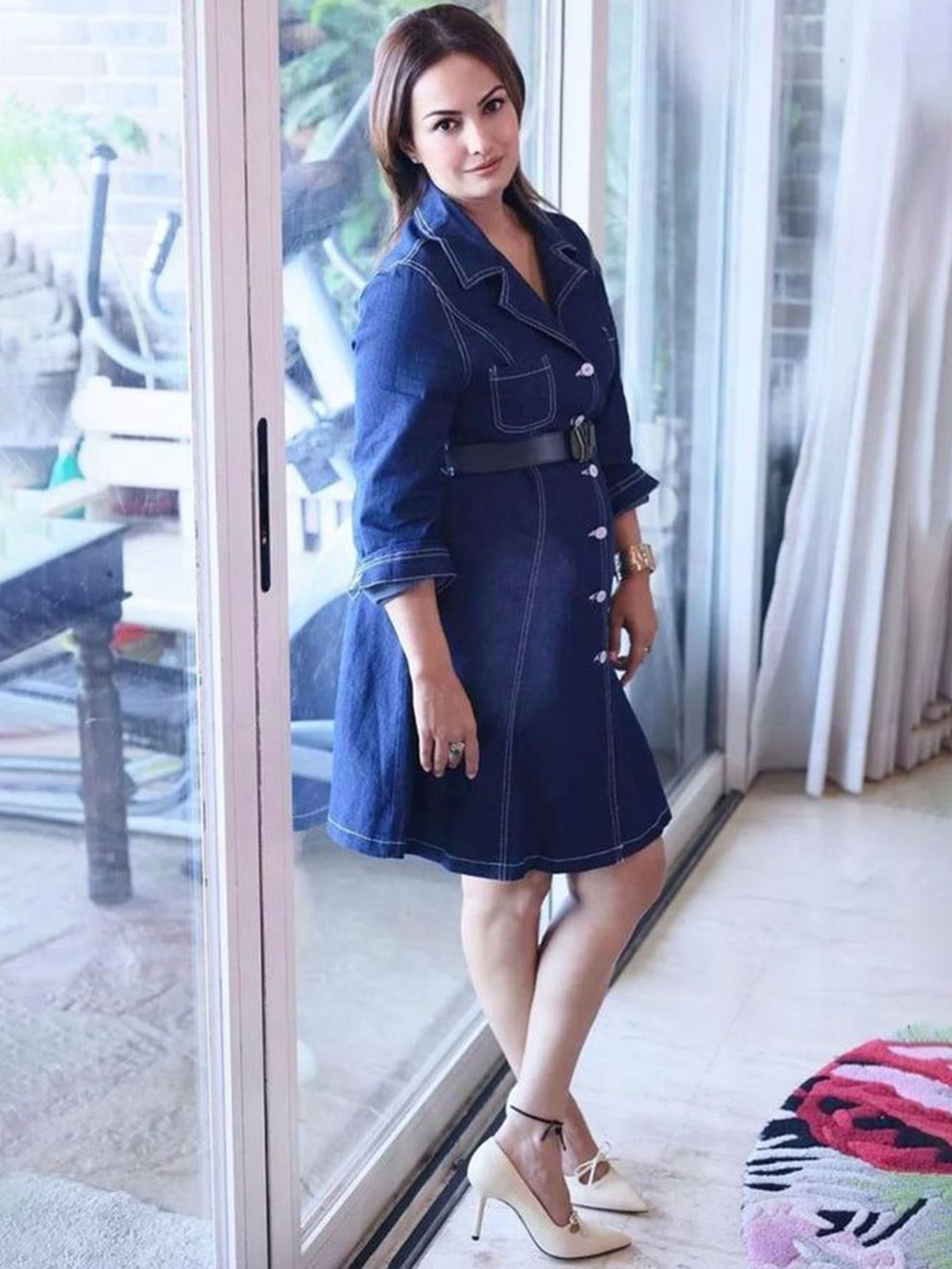 

PANKH Denim A-Line Dress, Blue