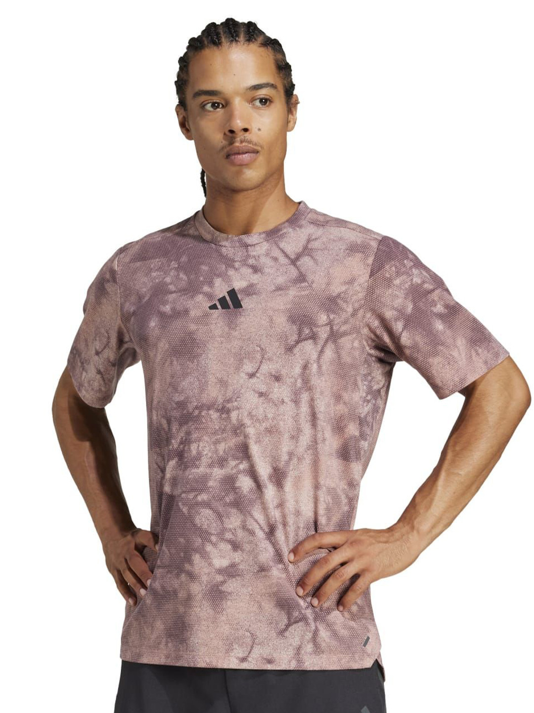 

ADIDAS Power AOP Printed Crew Neck T-shirt, Mauve