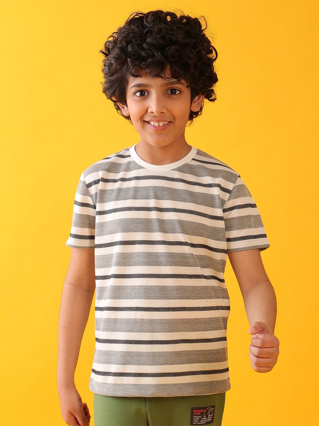 

Anthrilo Boys Printed Pockets T-shirt, White