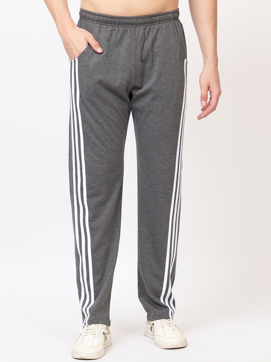 

SZN Men Cotton Mid Rise Track Pants, Charcoal