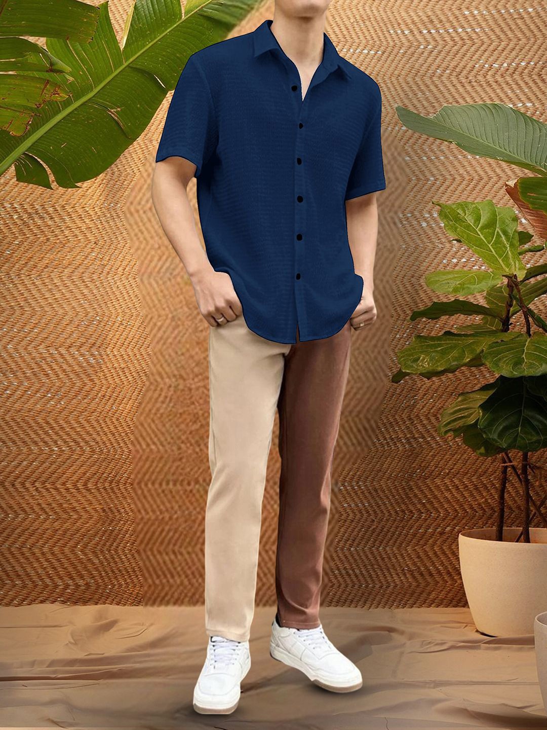 

Moda Rapido Men Original Opaque Casual Shirt, Blue