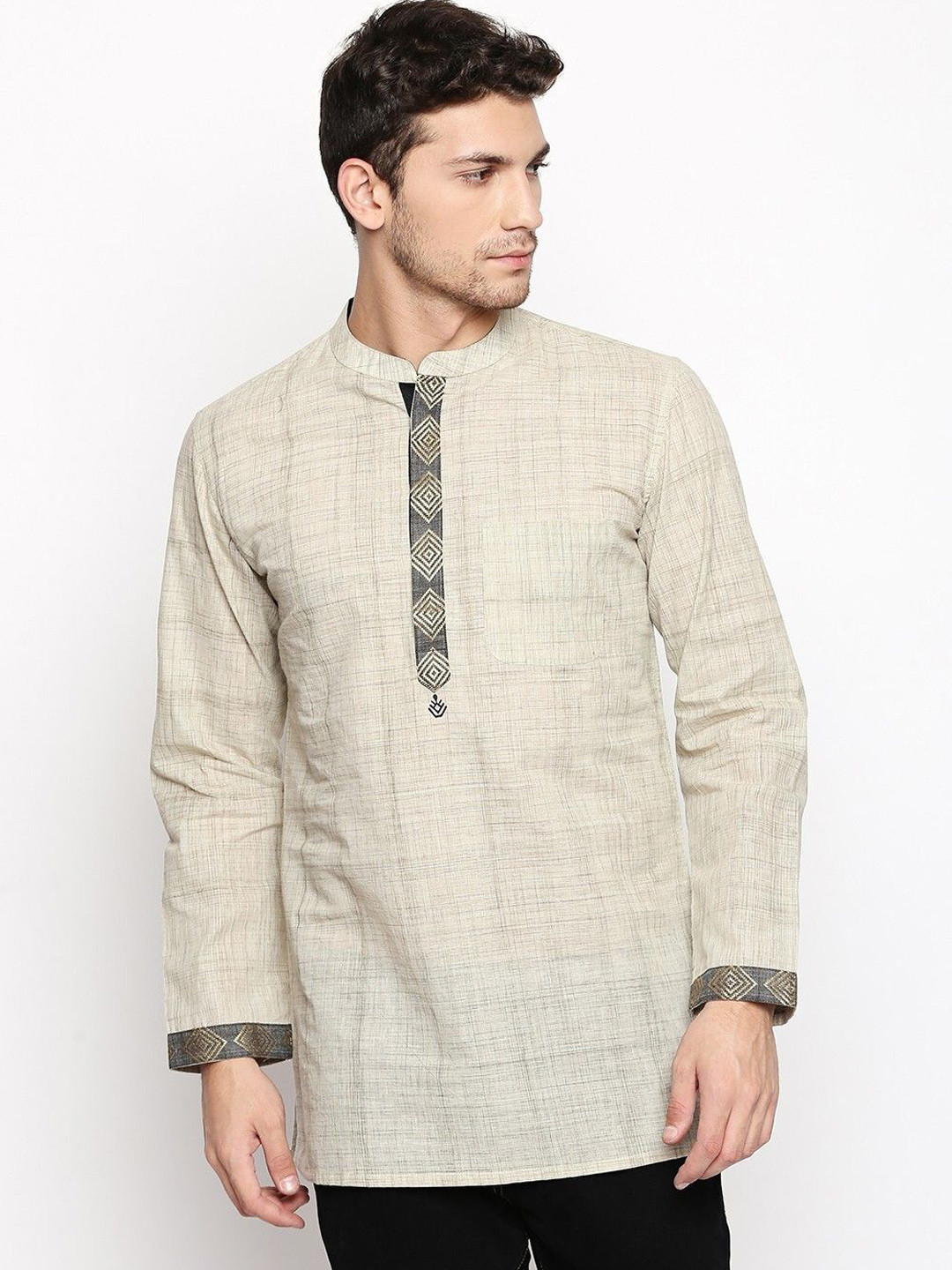 

Arch element Men Thread Work Kurta, Beige