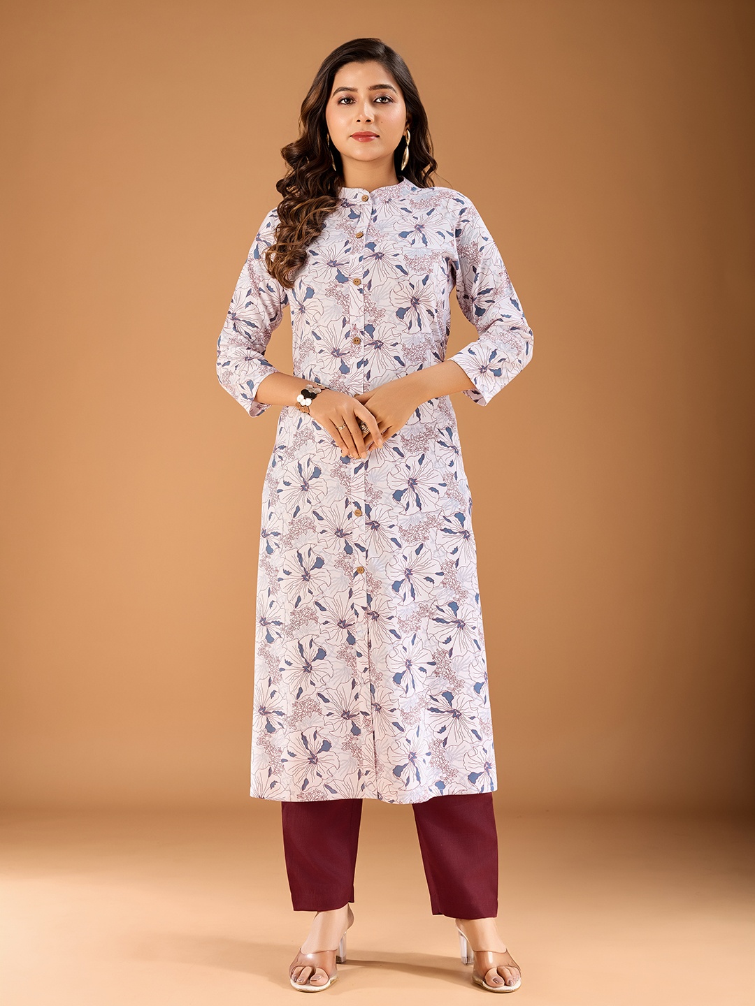 

MASSTANI BY INDDUS Women Floral Printed Floral Kurta, Off white