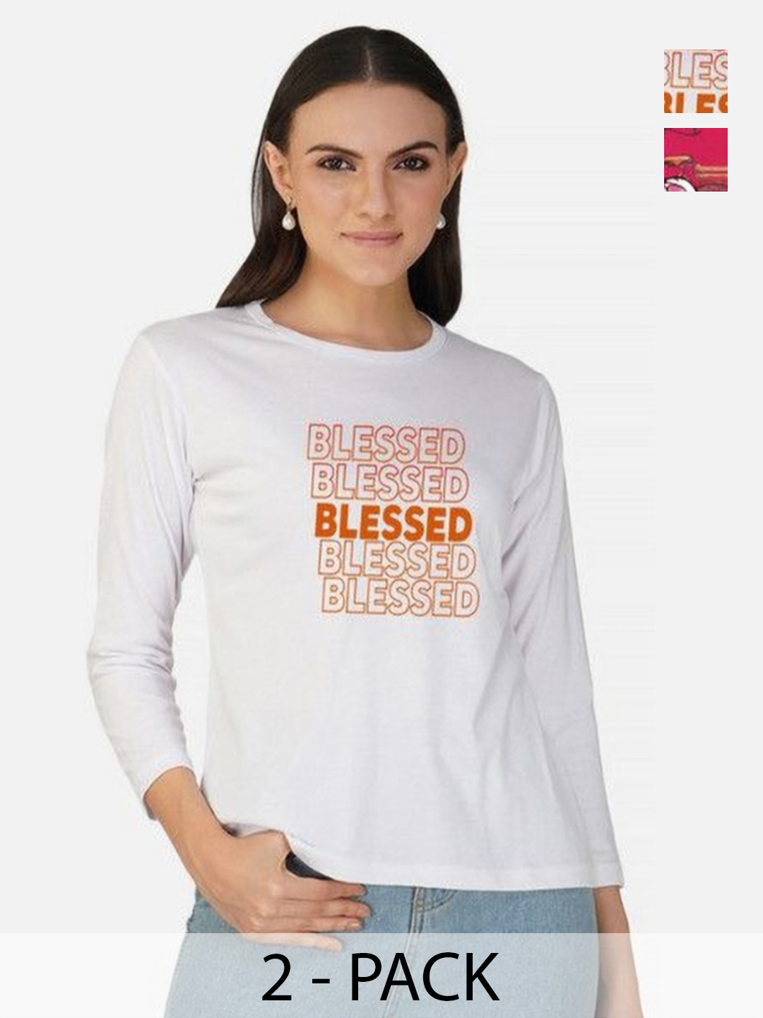 

Metronaut Women 2 Printed Bio Finish Applique T-shirt, White