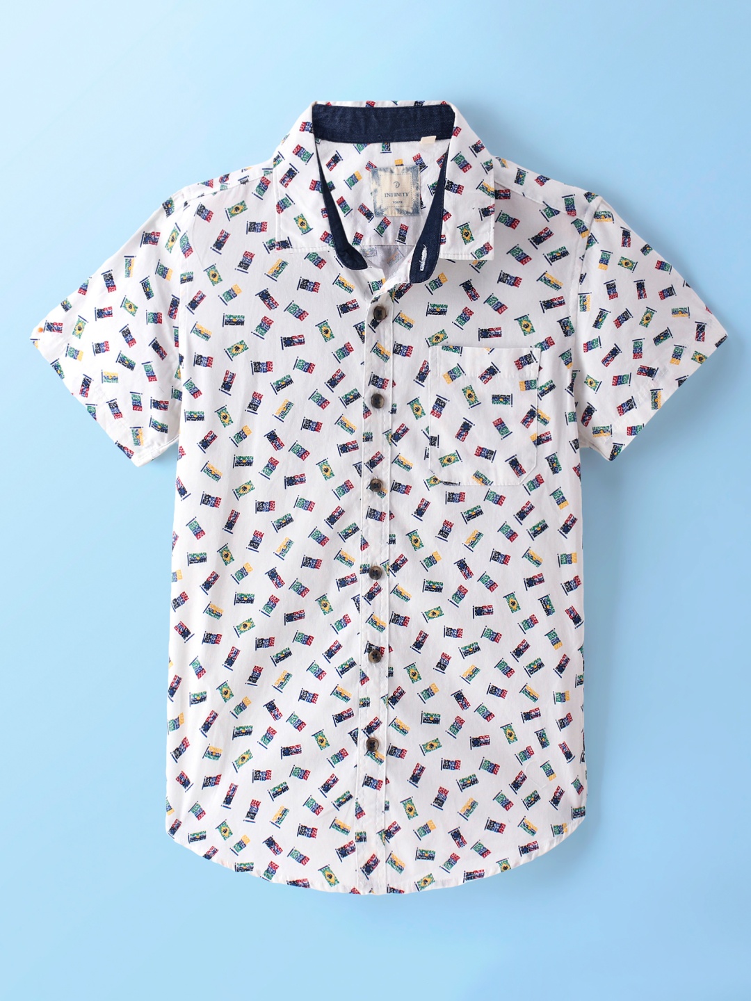

Infinity Boys Opaque Printed Casual Shirt, White