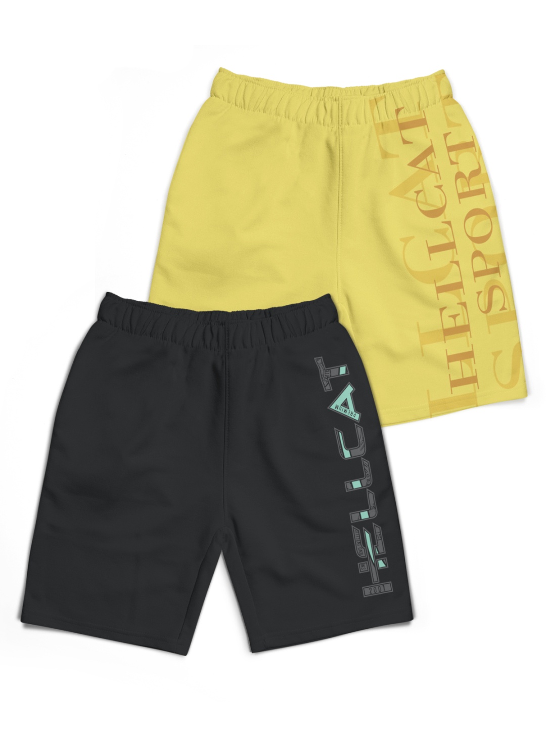 

HELLCAT Boys Typography Printed Shorts, Grey