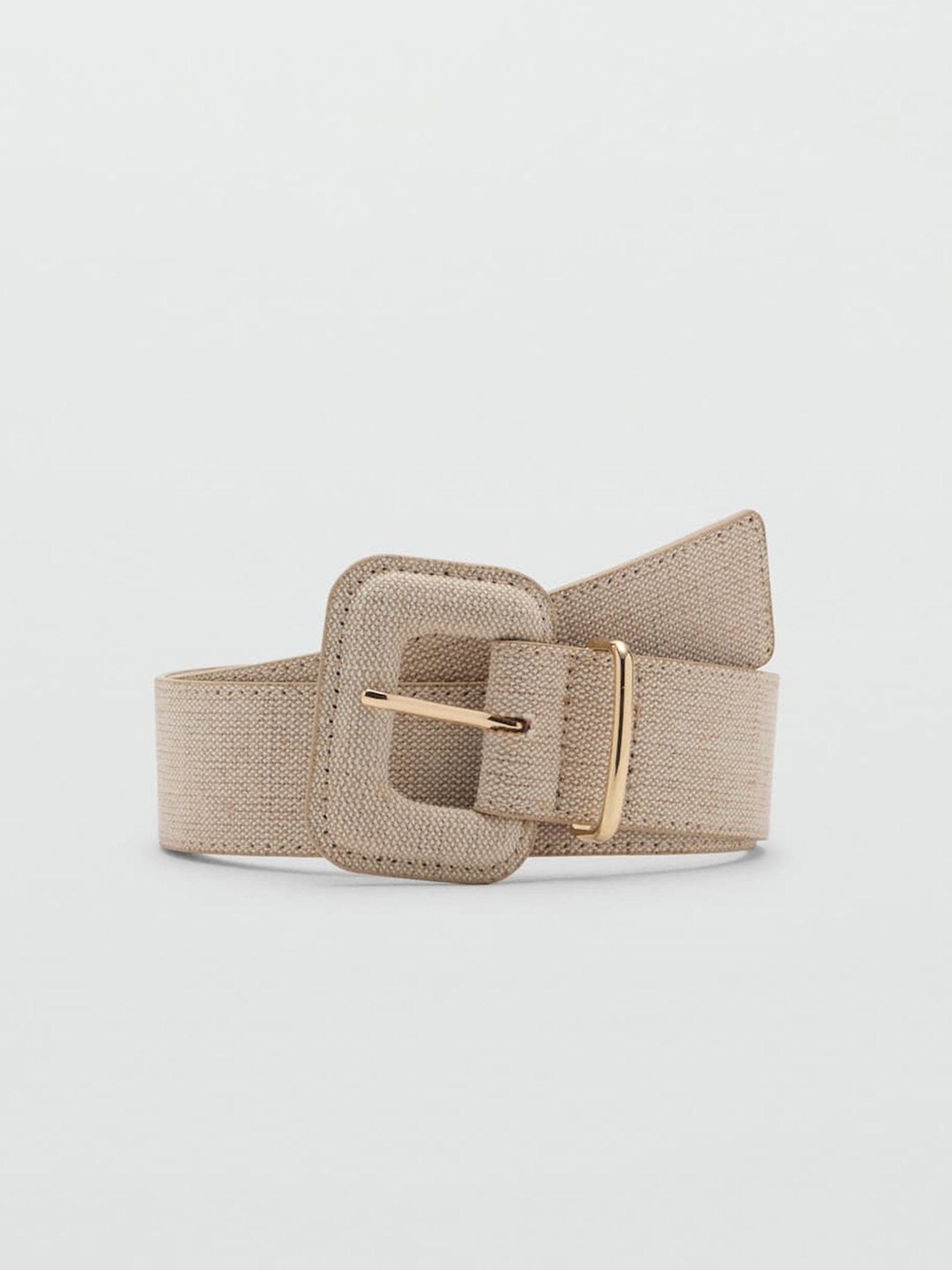 

MANGO Women Textured Belt, Beige