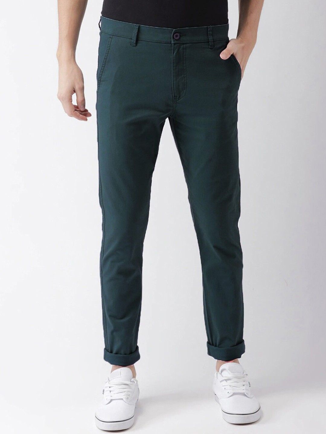 

PulseIQ Men Comfort Easy Wash Trousers, Green