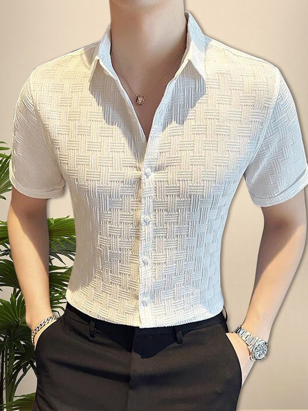 

Moda Rapido Men Original Opaque Casual Shirt, White