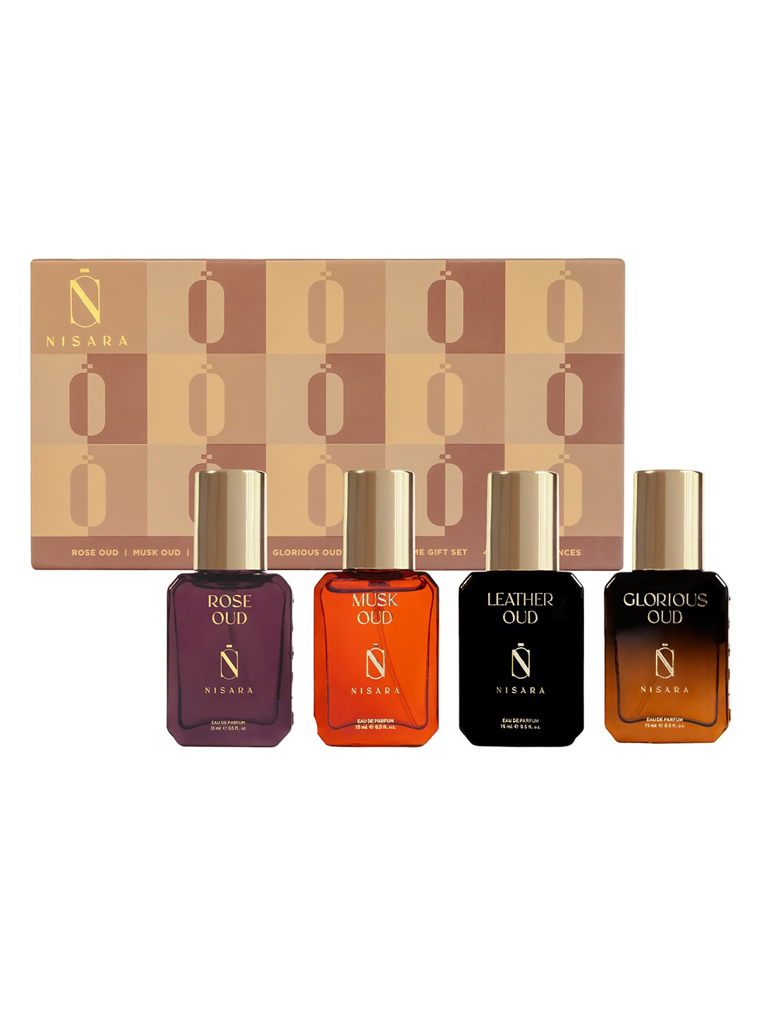 

NISARA Nisara Oud Gift Set - Pack of 4, Beige