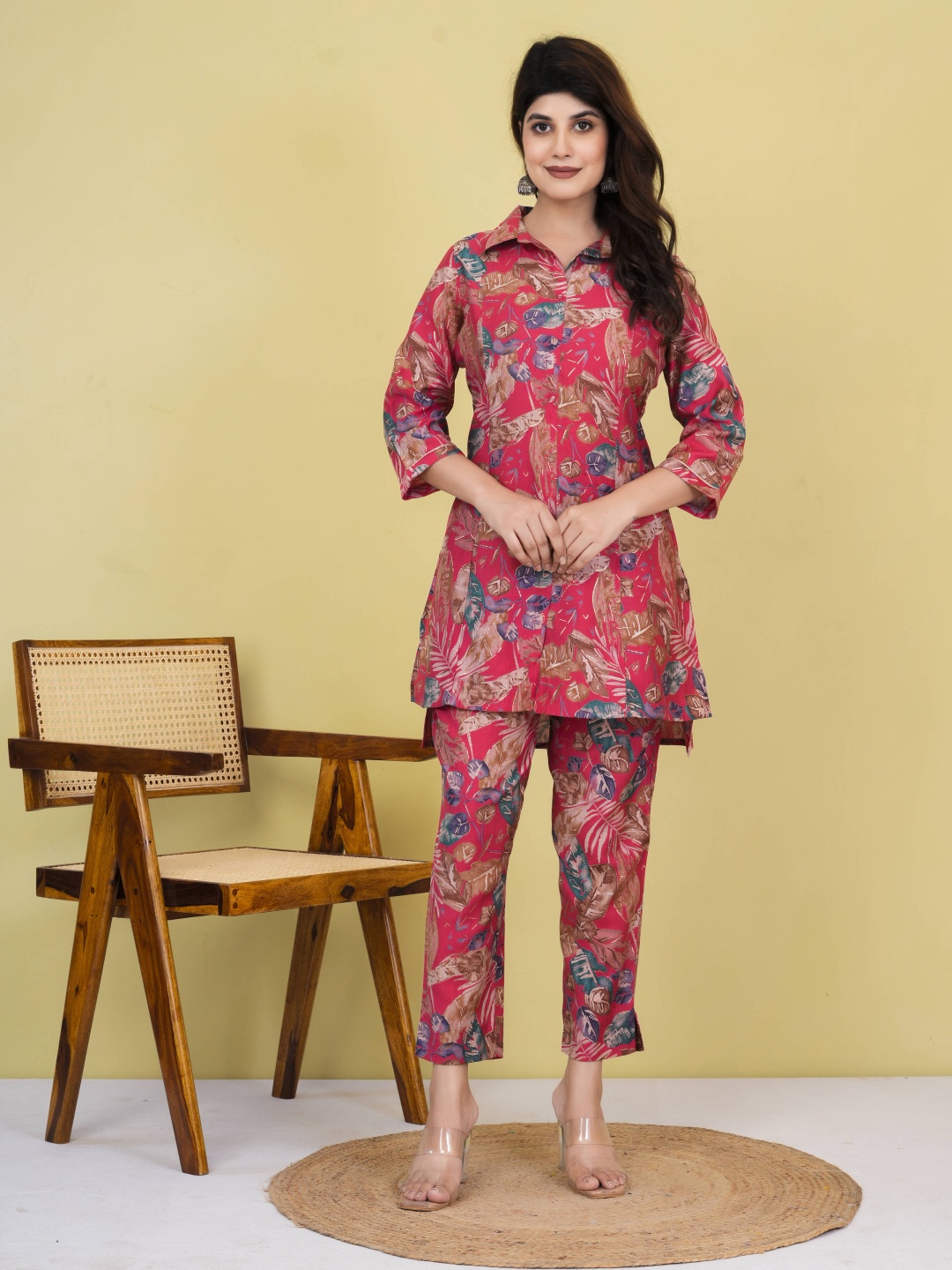 

GATIM Printed Top & Trousers Co-Ords, Red