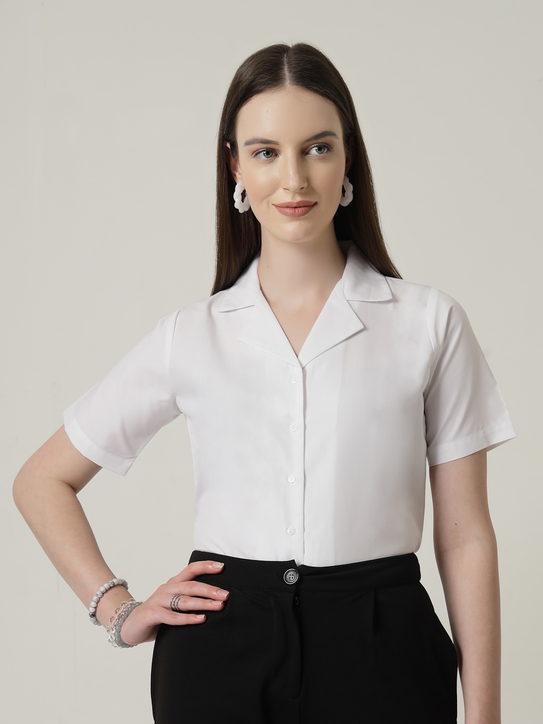 

Style Quotient Women Smart Opaque Formal Shirt, White