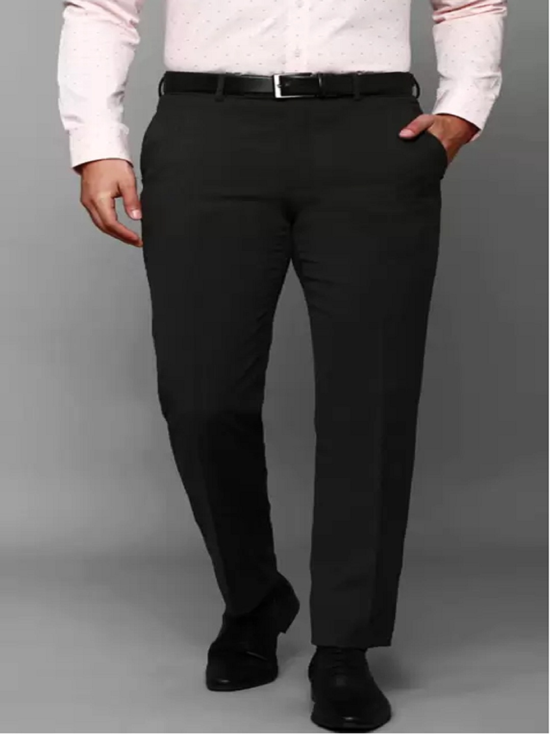 

Haul Chic Men Smart Slim Fit Trousers, Black