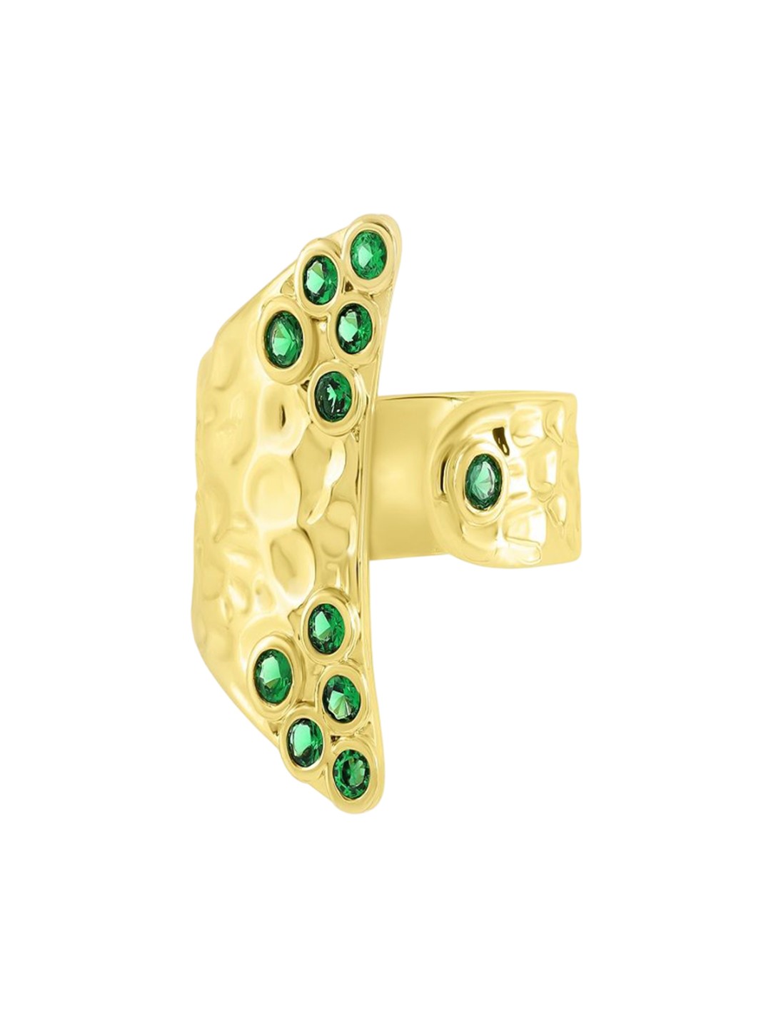 

Nirvana Gold-Plated Cubic Zirconia Stone-Studded Adjustable Finger Ring