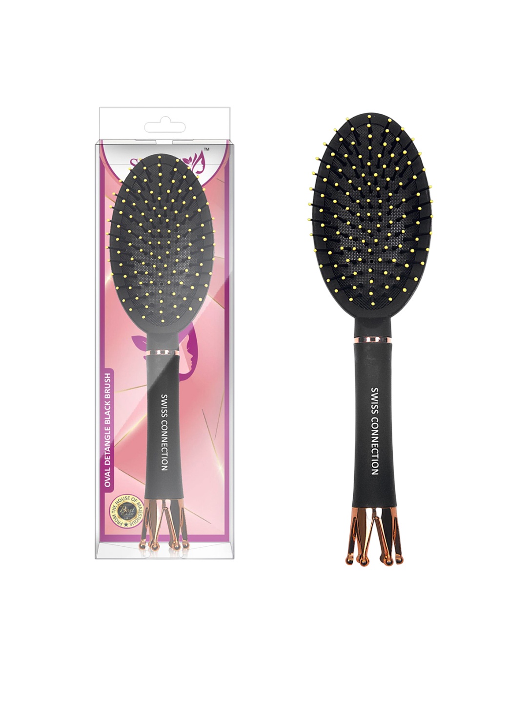 

Swiss Connection Oval Detangler Hair Brush - Black