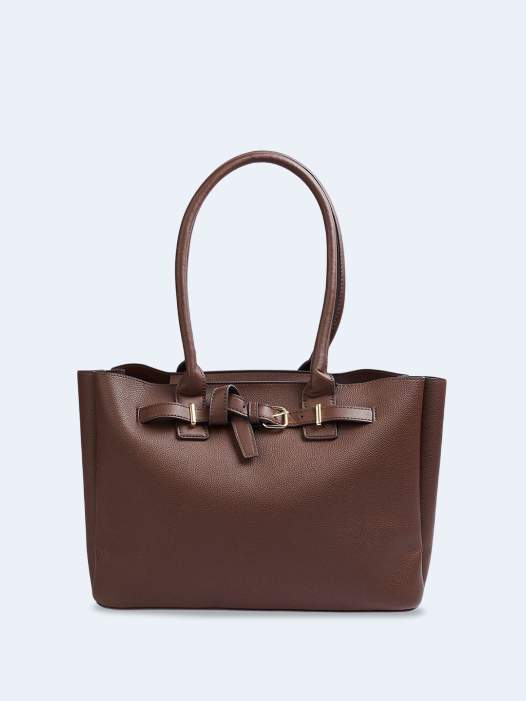 

max PU Bucket Handheld Bag with Tasselled, Brown