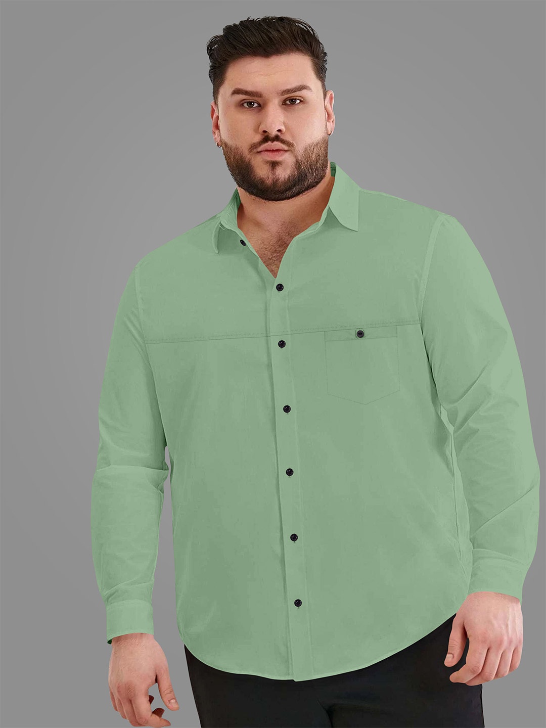 

Aloof Men Classic Opaque Casual Shirt, Green