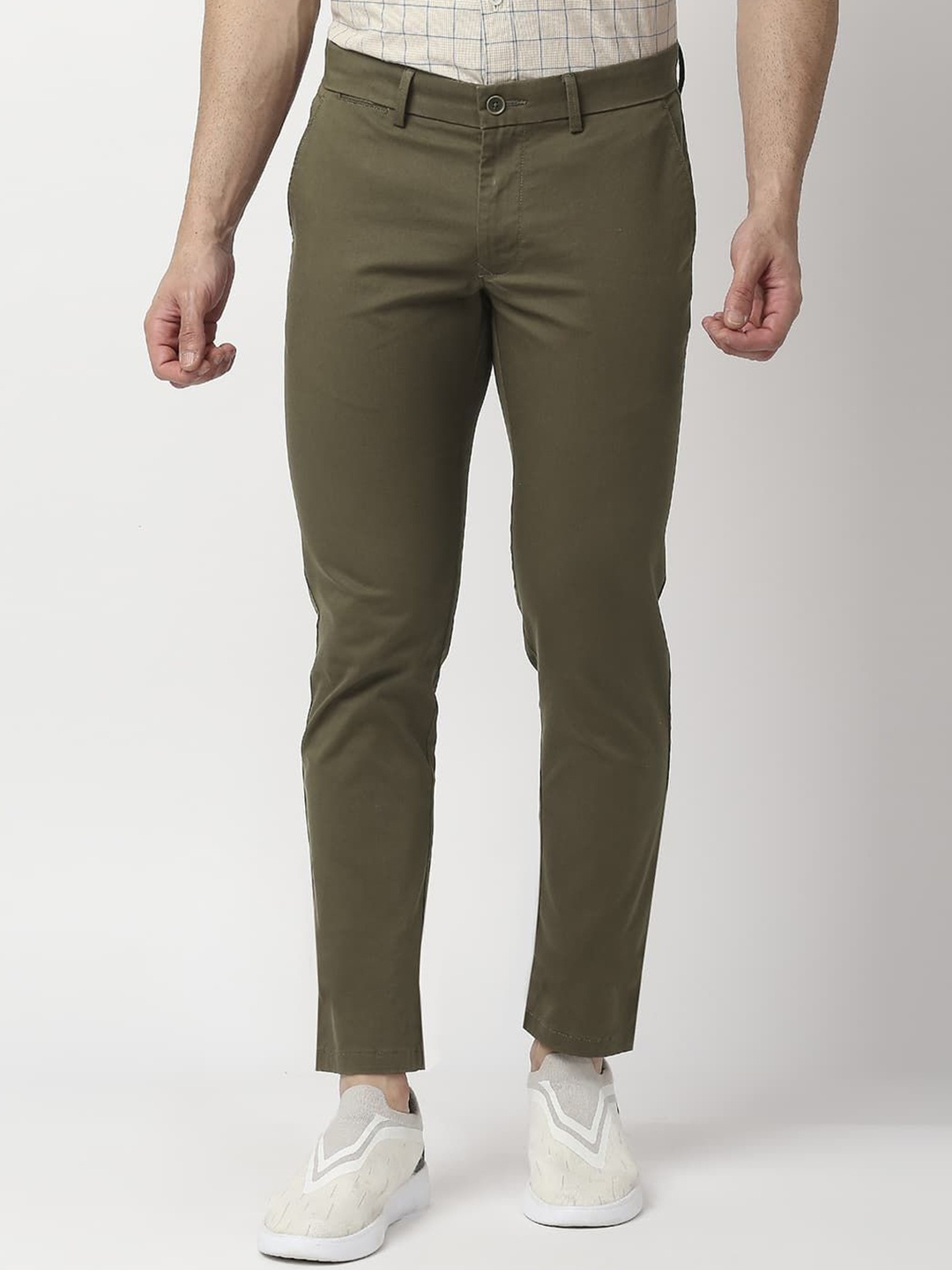 

Basics Men Tapered Fit Trousers, Brown
