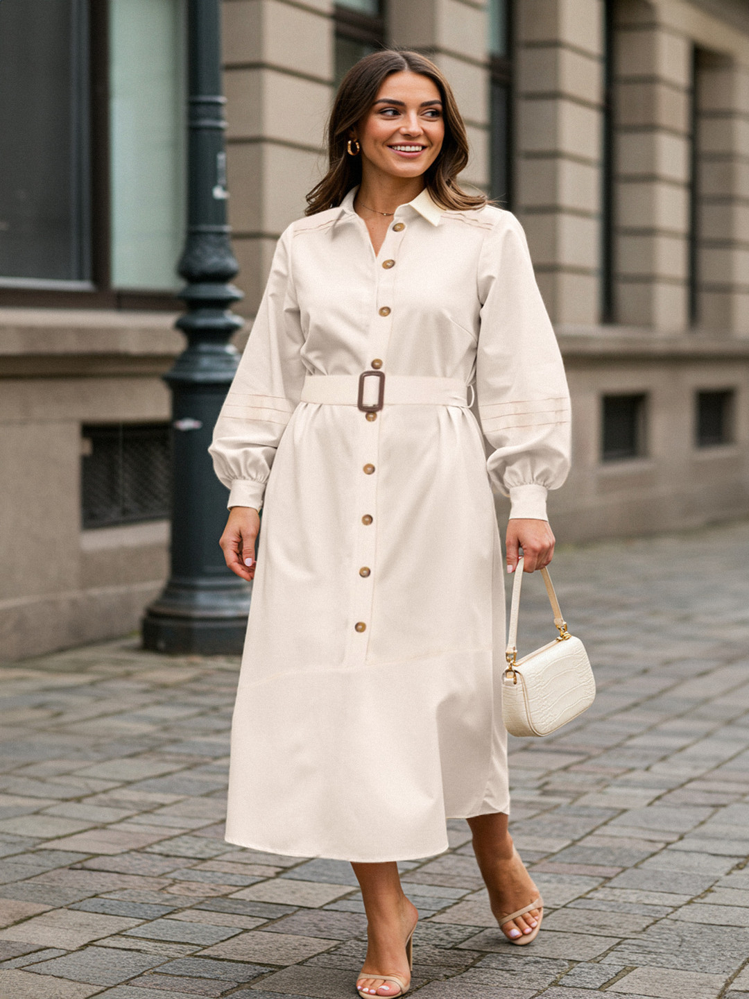 

Trendyol Shirt Midi Dress, Na
