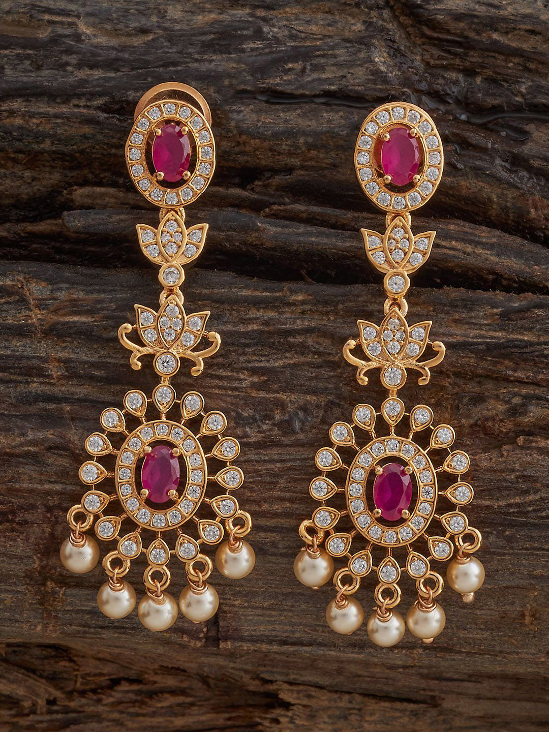 

Kushal's Fashion Jewellery Contemporary Drop Earrings, Red