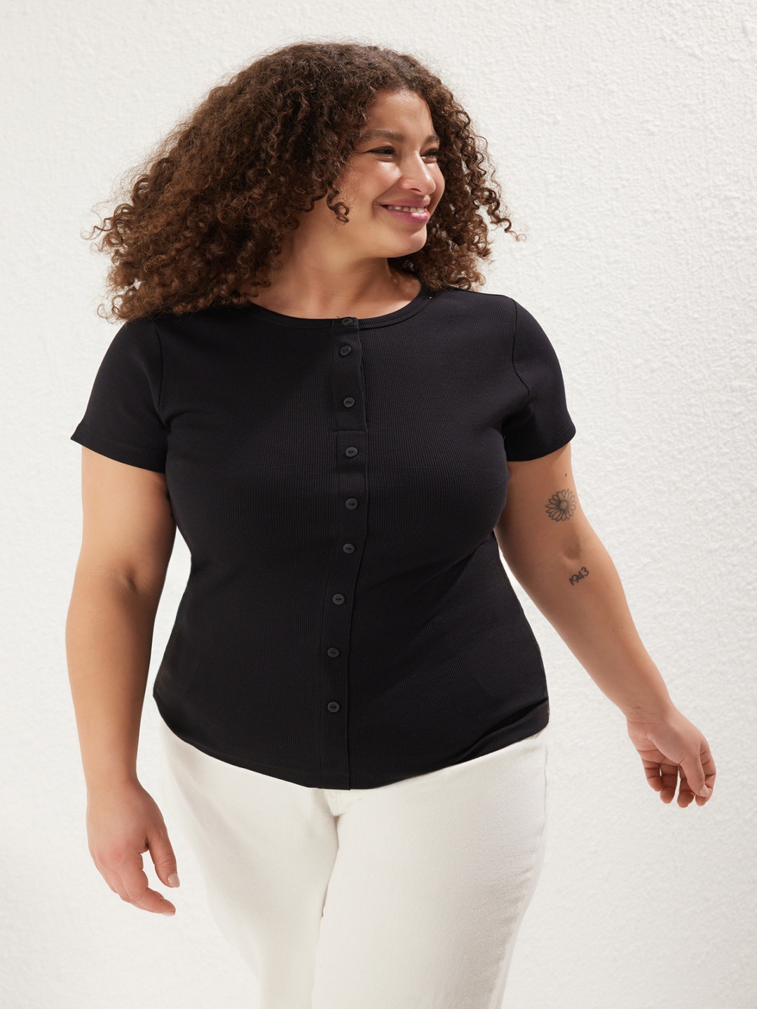 

Trendyol Cotton Shirt Style Top, Na