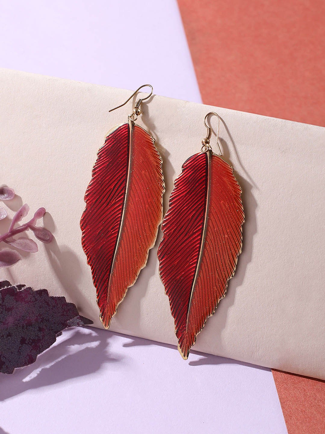 

Anouk Contemporary Drop Earrings, Red