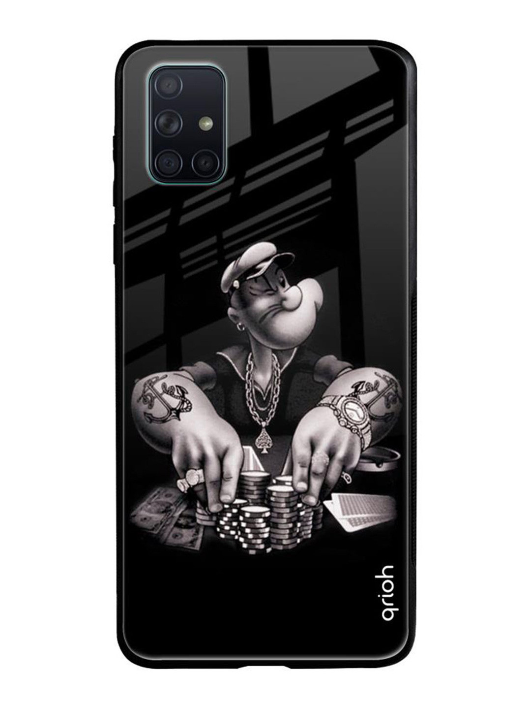 

QRIOH Cartoon Characters Printed Samsung Galaxy A51 Back Case Mobile Accessories, Black