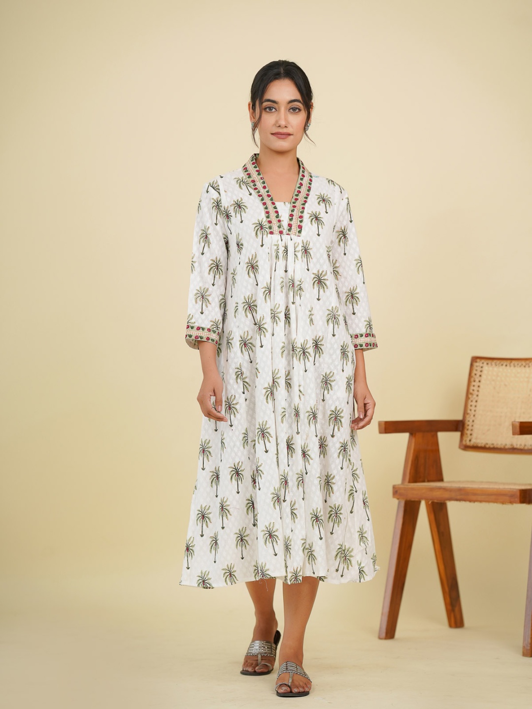 

GOODHAND Floral Print Maxi Dress, White