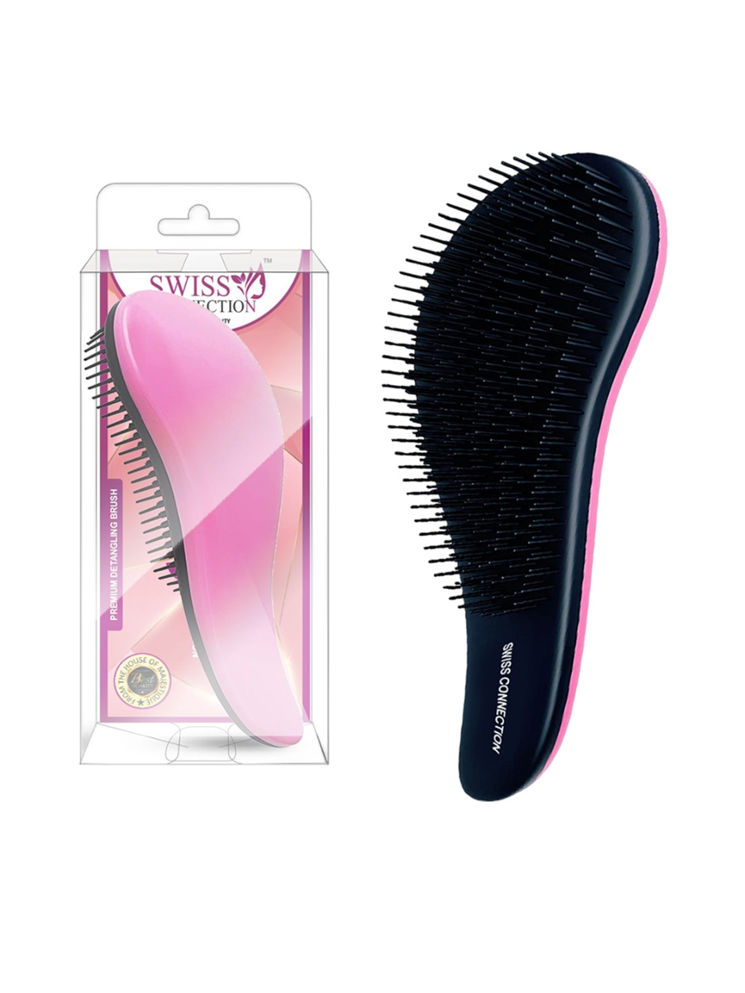 

Swiss Connection Premium Detangling Brush - 130 Black, Pink