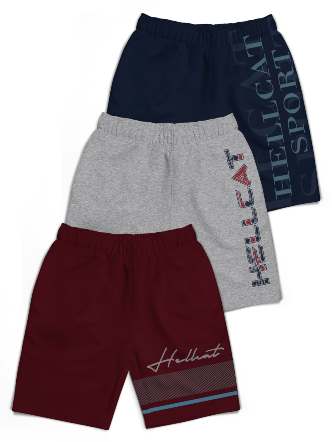 

HELLCAT Boys Typography Printed Shorts, Navy blue