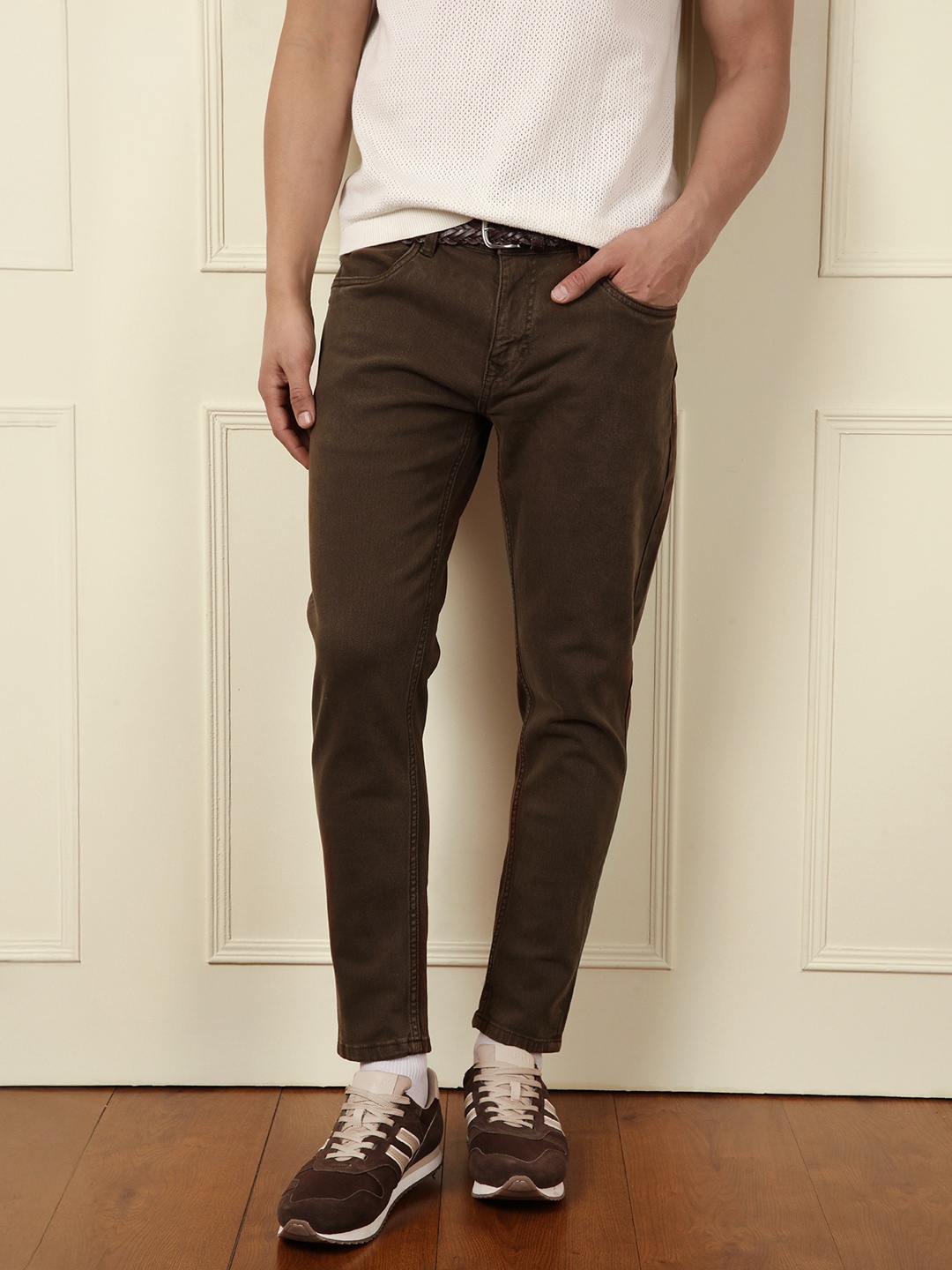 

WROGN Men Comfort Skinny Fit Jeans, Brown