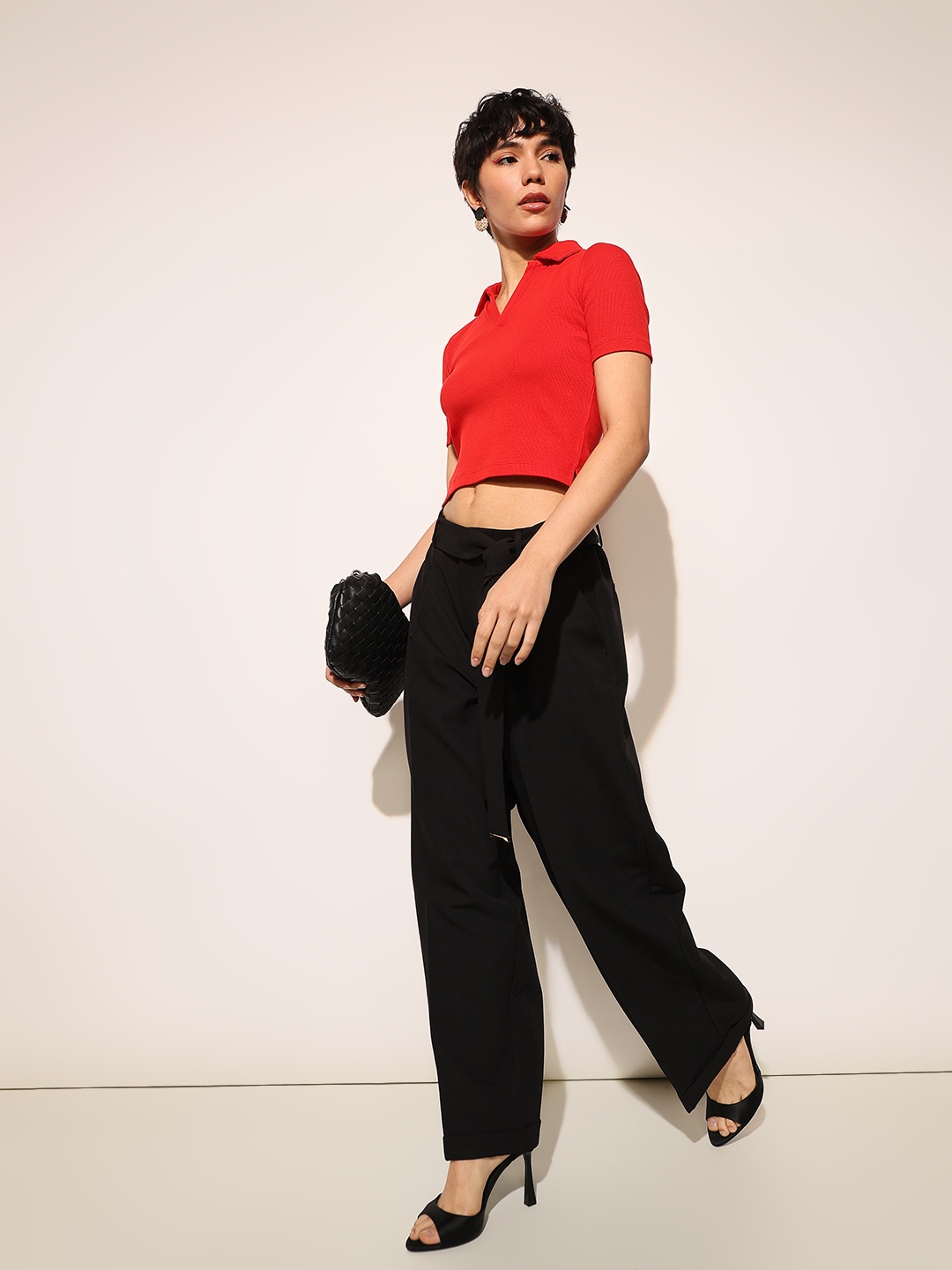 

ONLY Women High-Rise Trousers, Black